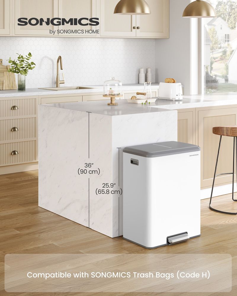 SONGMICS 16 Gallon Dual Trash Can - Thumbnail 5