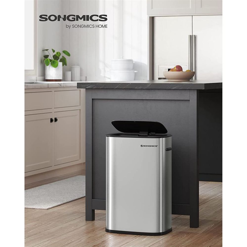 SONGMICS Kitchen Trash Garbage Can, Pedal Rubbish Bin 13.2 Gallons BR