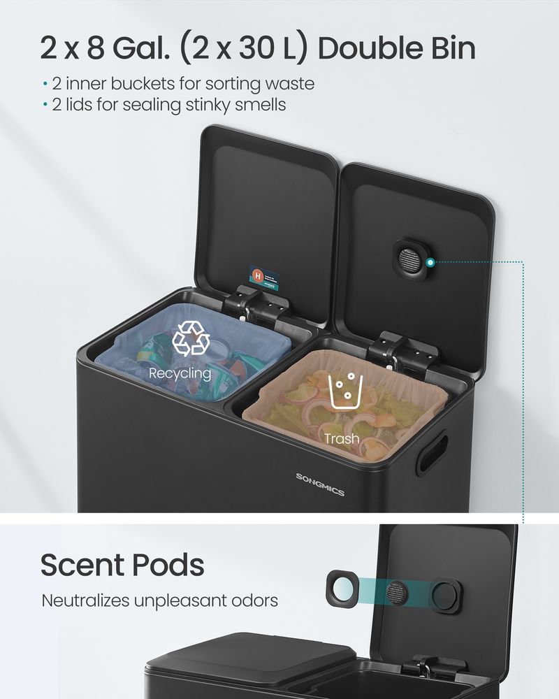 SONGMICS Double Trash Can - Thumbnail 5