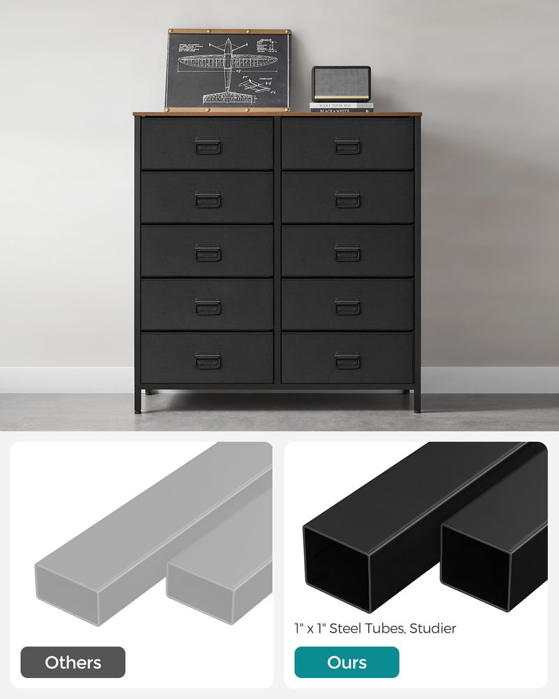 SONGMICS Fabric Dresser with 10 Drawers - Thumbnail 3