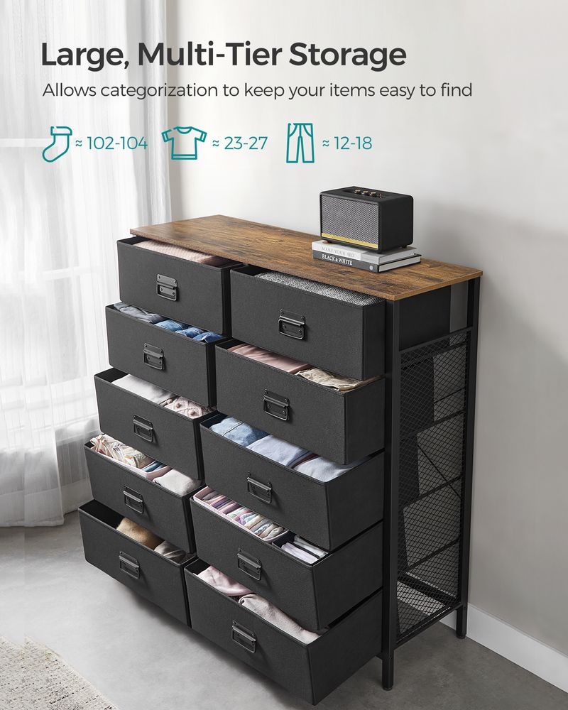 SONGMICS Fabric Dresser with 10 Drawers - Thumbnail 5