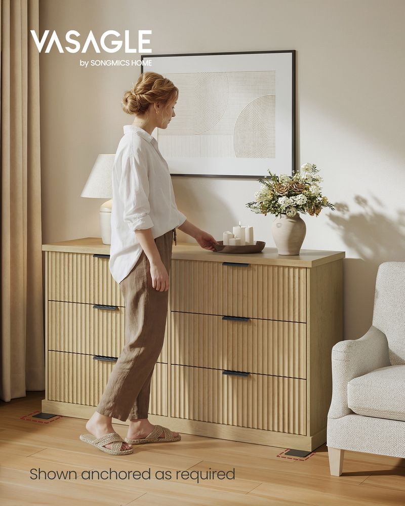 VASAGLE MAXE Collection 6-Drawer Double Dresser - Thumbnail 3