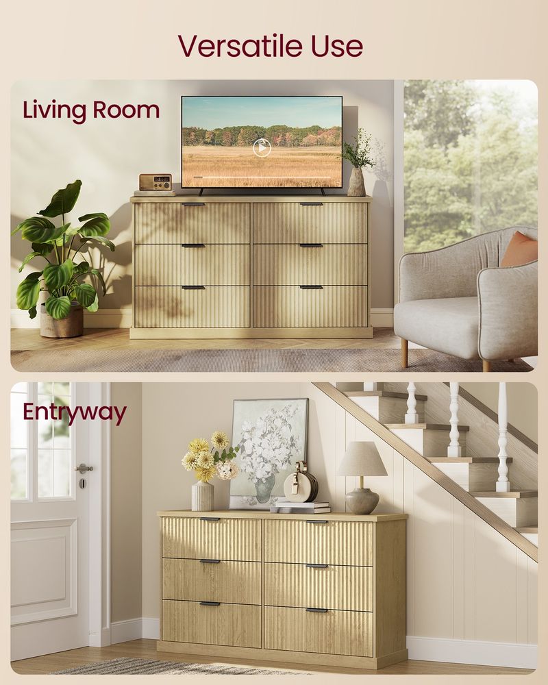 VASAGLE MAXE Collection 6-Drawer Double Dresser - Thumbnail 4