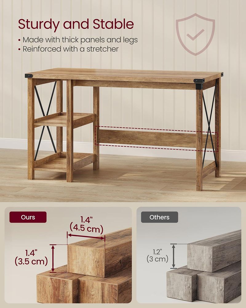 VASAGLE Home Office Desk with Storage Shelves - Thumbnail 4