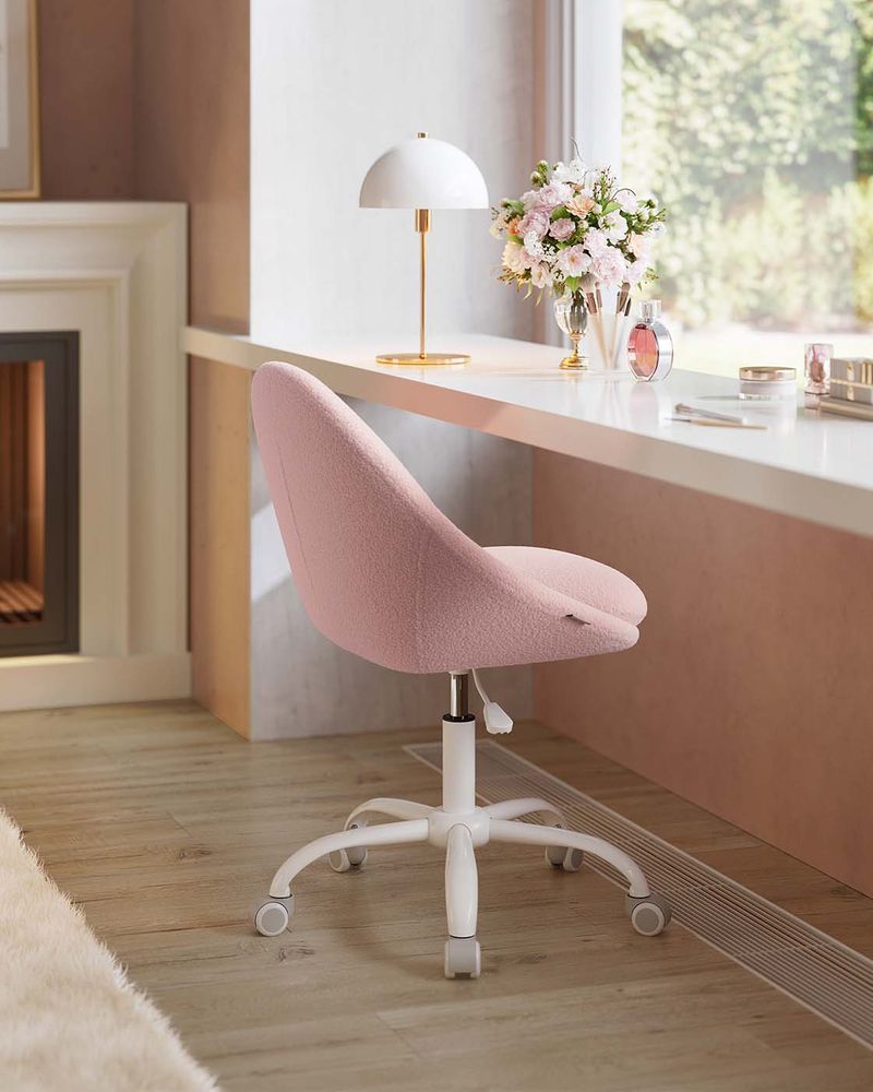 VASAGLE Swivel vanity chair with back and wheels - Thumbnail 3