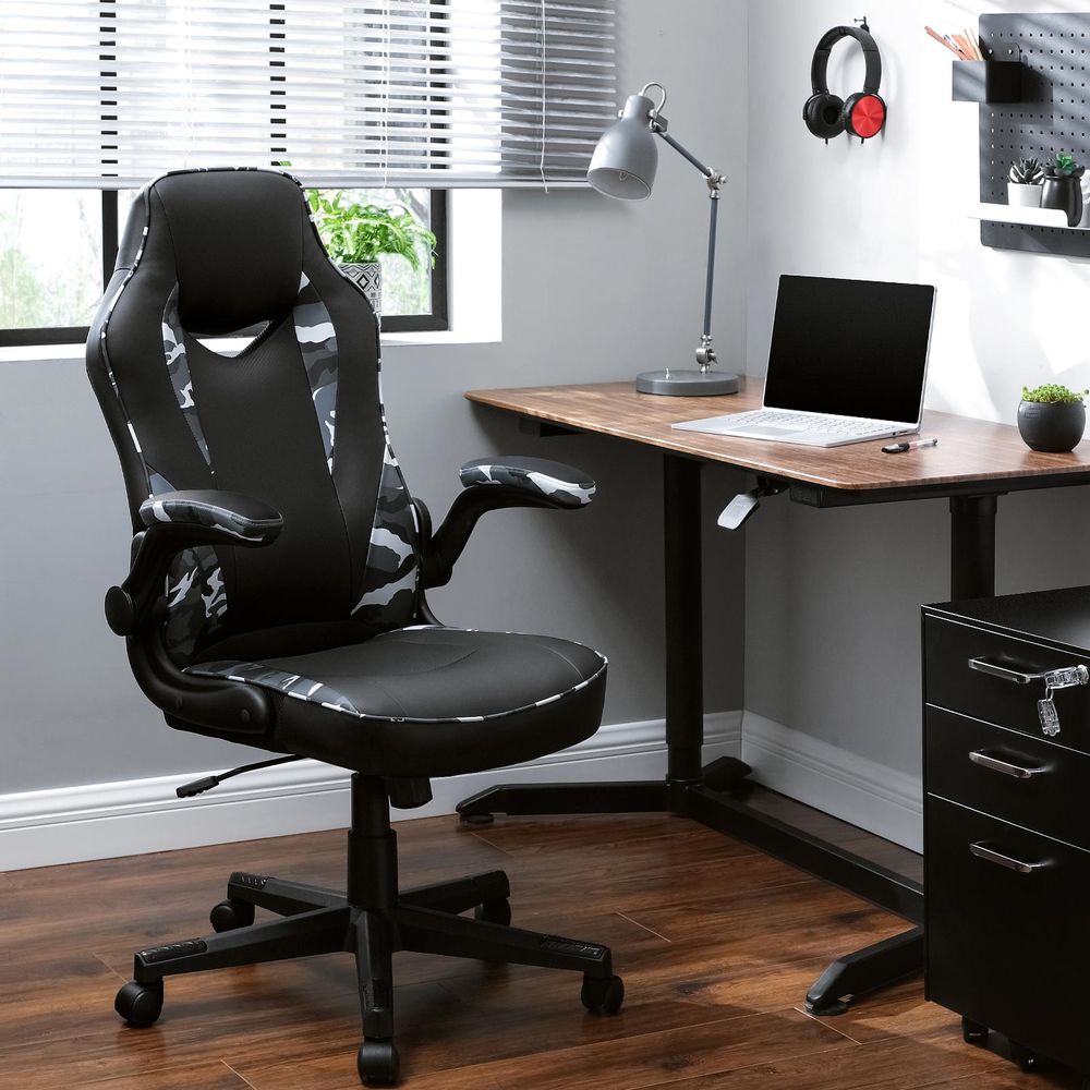 Buy SONGMICS Office Chair, Desk Chair with Mesh Back, Ergonomic Computer  Chair, with Adjustable Lumbar Support Cushion, Rocking Function, 53 cm Wide  Seat, Flip-Up Armrests, Black OBN37BKUK Online at desertcartINDIA