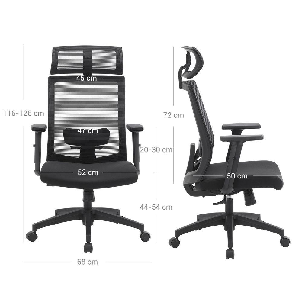 SONGMICS Extra Big Office Chair, High Back PU Executive Chair with Thick  Seat and Tilt Function, Flip Up Arms, Black UOBG94BK