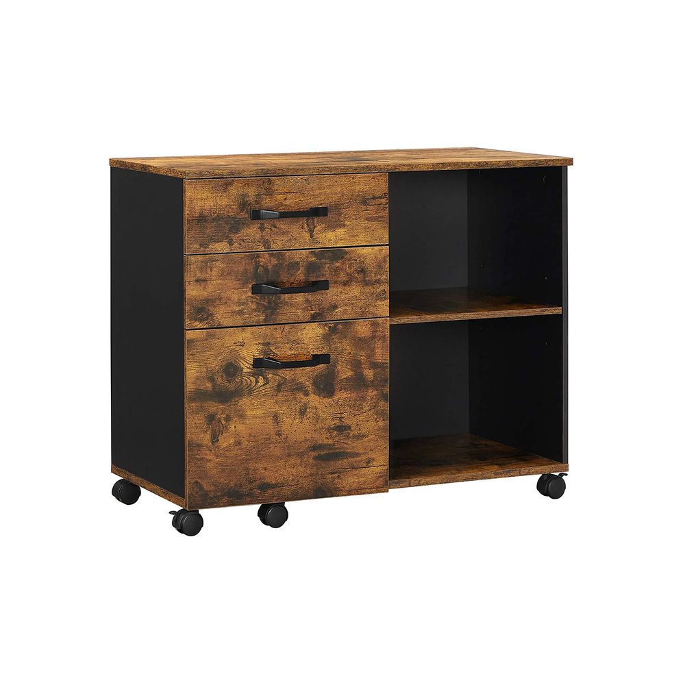 Industrial File Cabinet with Storage Compartment, Home Office