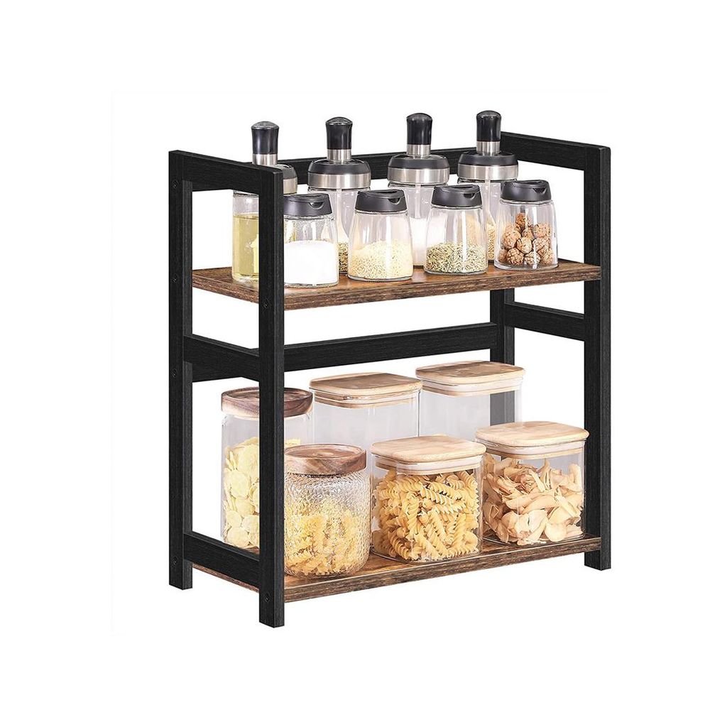 2 Tier Spice Rack for Kitchen Counter top, Multi-purpose shelf