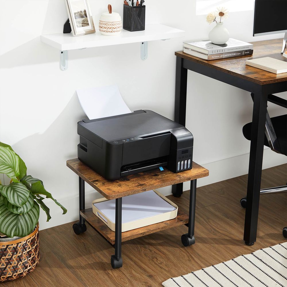VASAGLE Industrial Under Desk Printer Stand  Printer stand, Printer shelf,  Printer stands