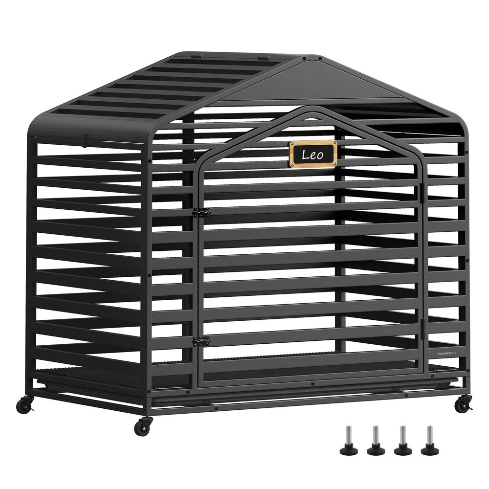 Heavy Duty Dog Crate XXL Dog Cage for Large Dogs Ink Black