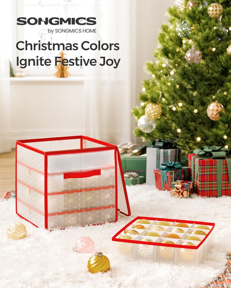 SONGMICS Christmas Ornament Storage Box