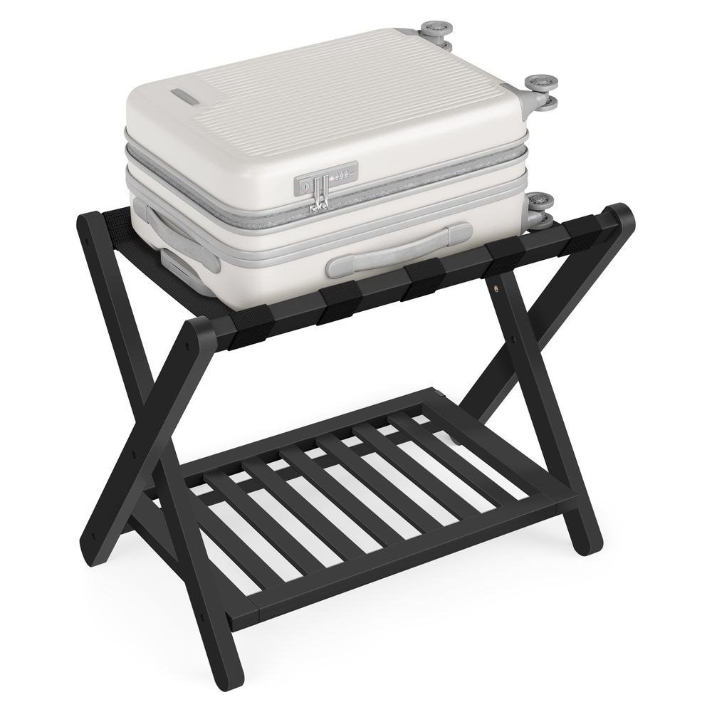 SONGMICS Solid Wood Luggage Racks - Thumbnail 2