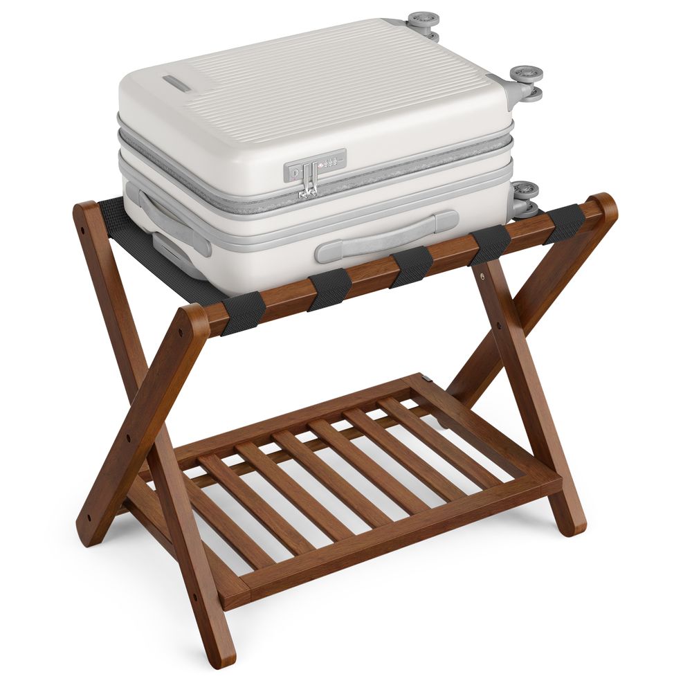 SONGMICS Solid Wood Luggage Racks - Thumbnail 4