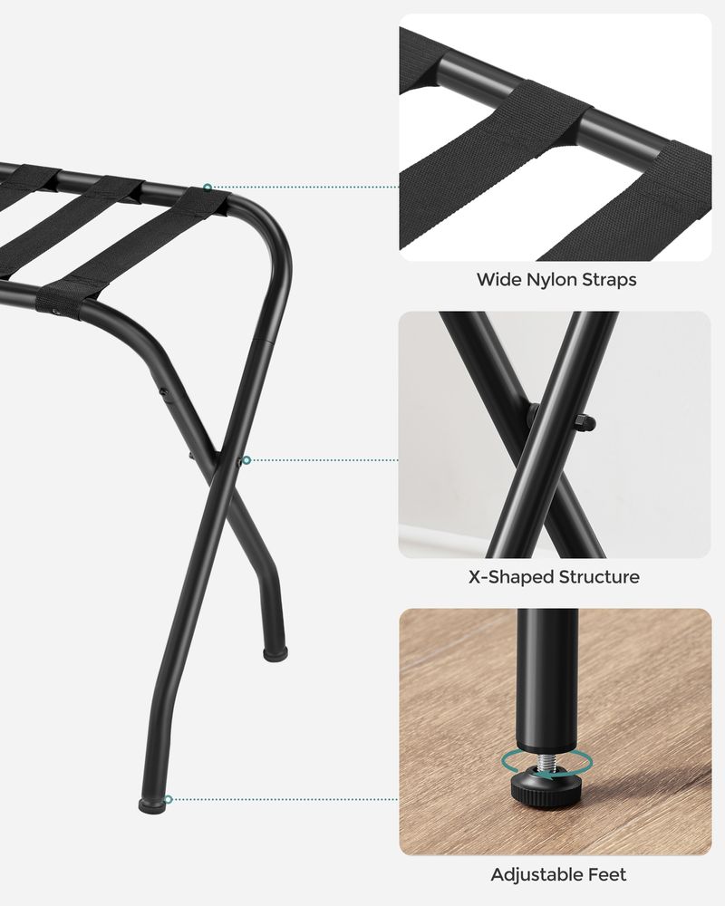 SONGMICS Metal Folding Luggage Rack - Thumbnail 5