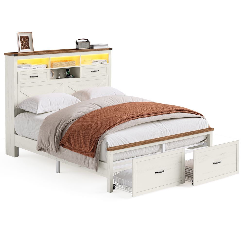 VASAGLE Queen Bed Frame with Tall Headboard - Thumbnail 2