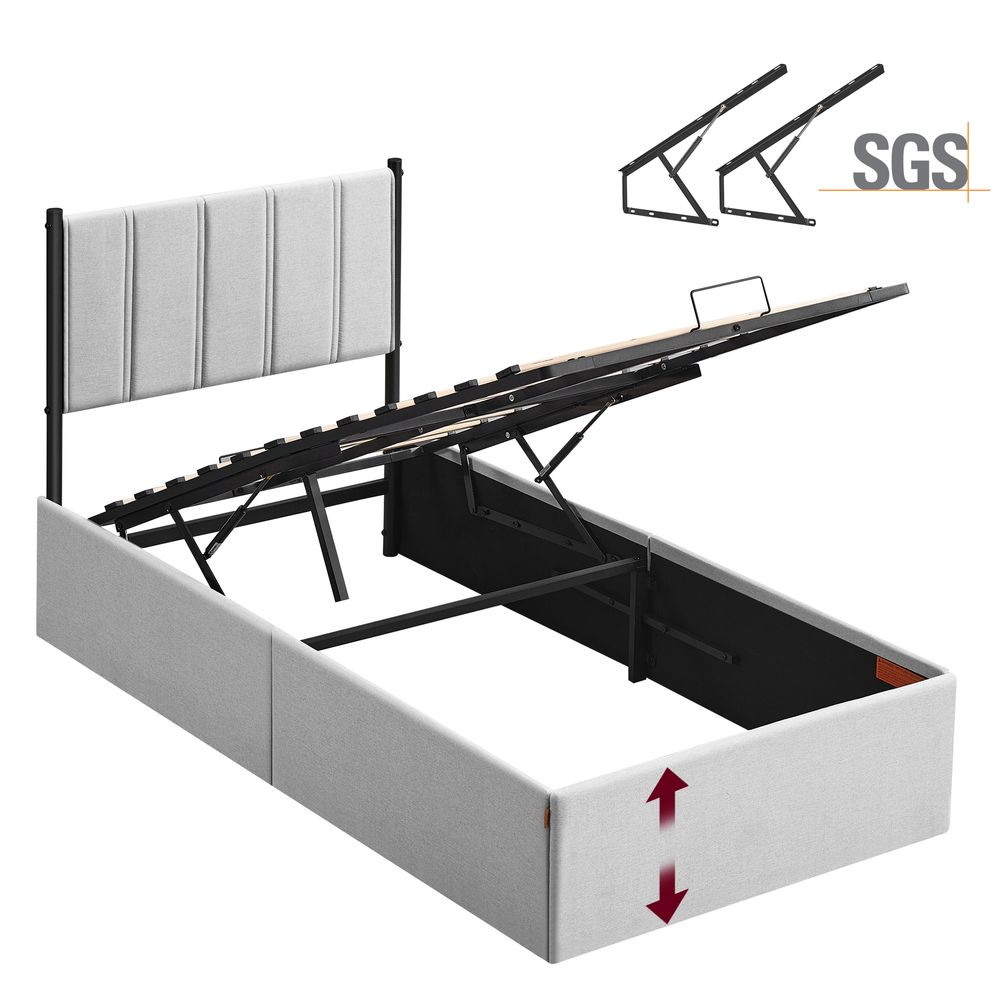 VASAGLE Lift Up Storage Bed Frame - Thumbnail 2