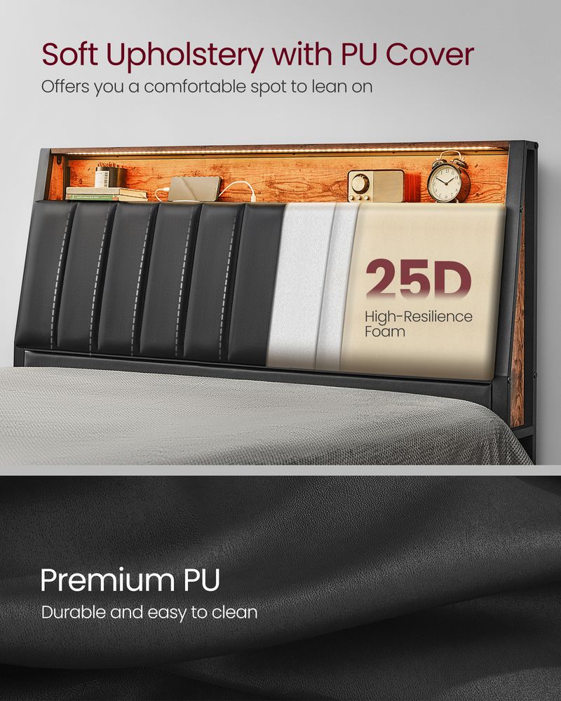 VASAGLE LED Bed Frame Full Size | SONGMICS HOME