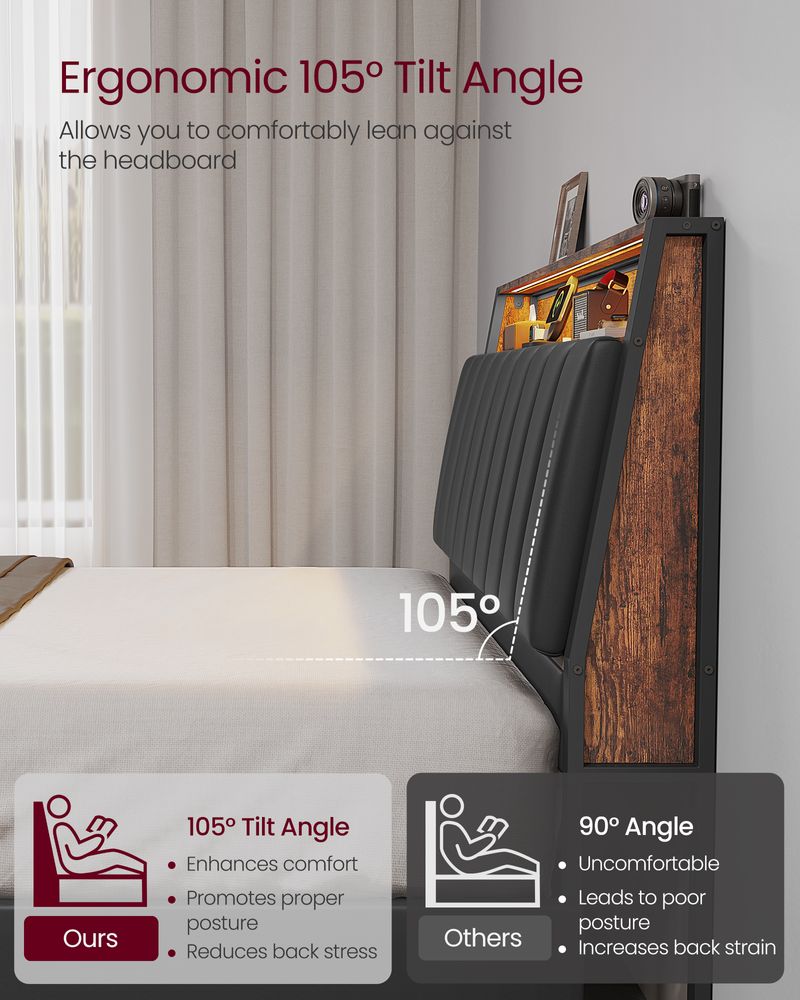 VASAGLE LED Bed Frame Full Size | SONGMICS HOME VASAGLE LED Bed Frame Full Size | SONGMICS HOME