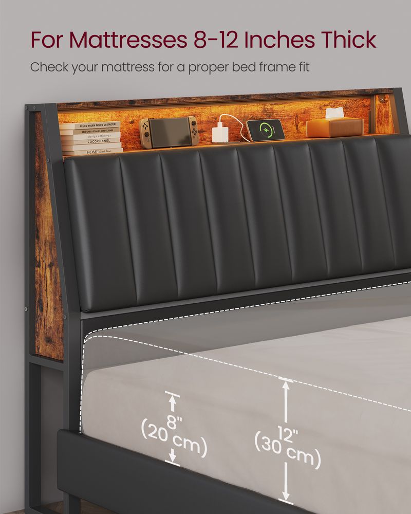 VASAGLE LED Bed Frame Full Size | SONGMICS HOME