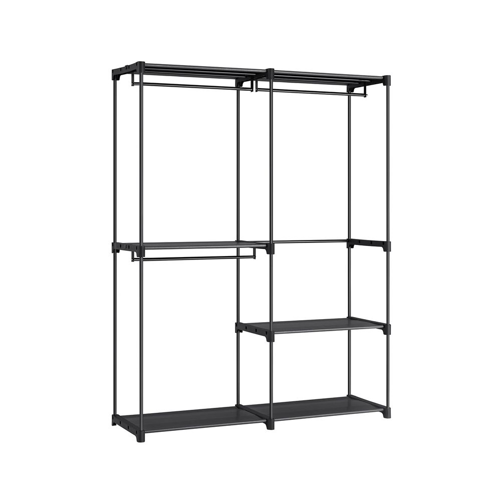 Costway Metal Garment Rack Free Standing Closet Organizer W/5 Shelves  Hanging Bar Black : Target