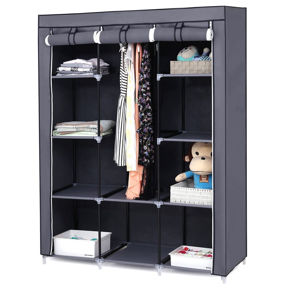 SONGMICS 51 Portable Closet Organizer Wardrobe, Storage Organizer with 10 Shelves