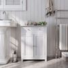 White Bathroom Storage Cabinet with Drawer & Shelves