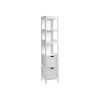 White Linen Tower with 2 Drawers for Bathroom