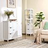 White Linen Tower with 2 Drawers for Bathroom