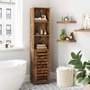 Brown Slim Storage Cabinet with Shelves