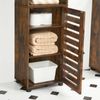 Brown Slim Storage Cabinet with Shelves
