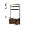 Industrial Free Standing Coat Rack with Padded Bench