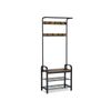 Industrial Coat Rack with Bench for Entryway