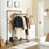Black Clothes Rack on Wheels with 2 Rails