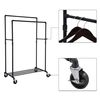 Black Clothes Rack on Wheels with 2 Rails