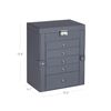 Grey Jewelry Storage Box with 6 Drawers