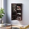 Mirror Jewelry Cabinet Armoire Brown