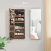 Brown Wall-Mounted Jewelry Box with Mirror