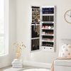 White Jewelry Armoire with Mirror & LED Lights