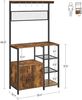 Industrial Brown Kitchen Baker's Rack with Cabinet