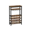 Industrial Brown Wine Rack with Glass Holder
