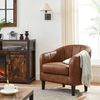 Brown PU Cover Club Chair with Armrest