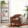 Brown PU Cover Club Chair with Armrest