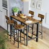 Set of 2 Industrial Brown Bar Stools with Backrests