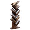 Brown Tree-Shaped Standing Wooden Bookshelf