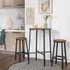 Set of 2 Industrial Round Bar Stool Chairs