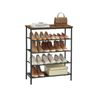 Brown Shoe Storage Rack with 4 Fabric Shelves
