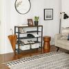 Industrial Shoe Rack with 4 Mesh Shelves