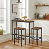 Industrial Brown Bar Table with 2 Stools