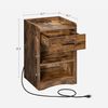 Rustic Brown Wooden Side Table with Drawer